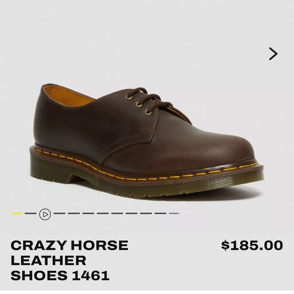 Black Leather Shoes 1461 Crazy Horse Dr. Martens in Black - Picture 6 of 6